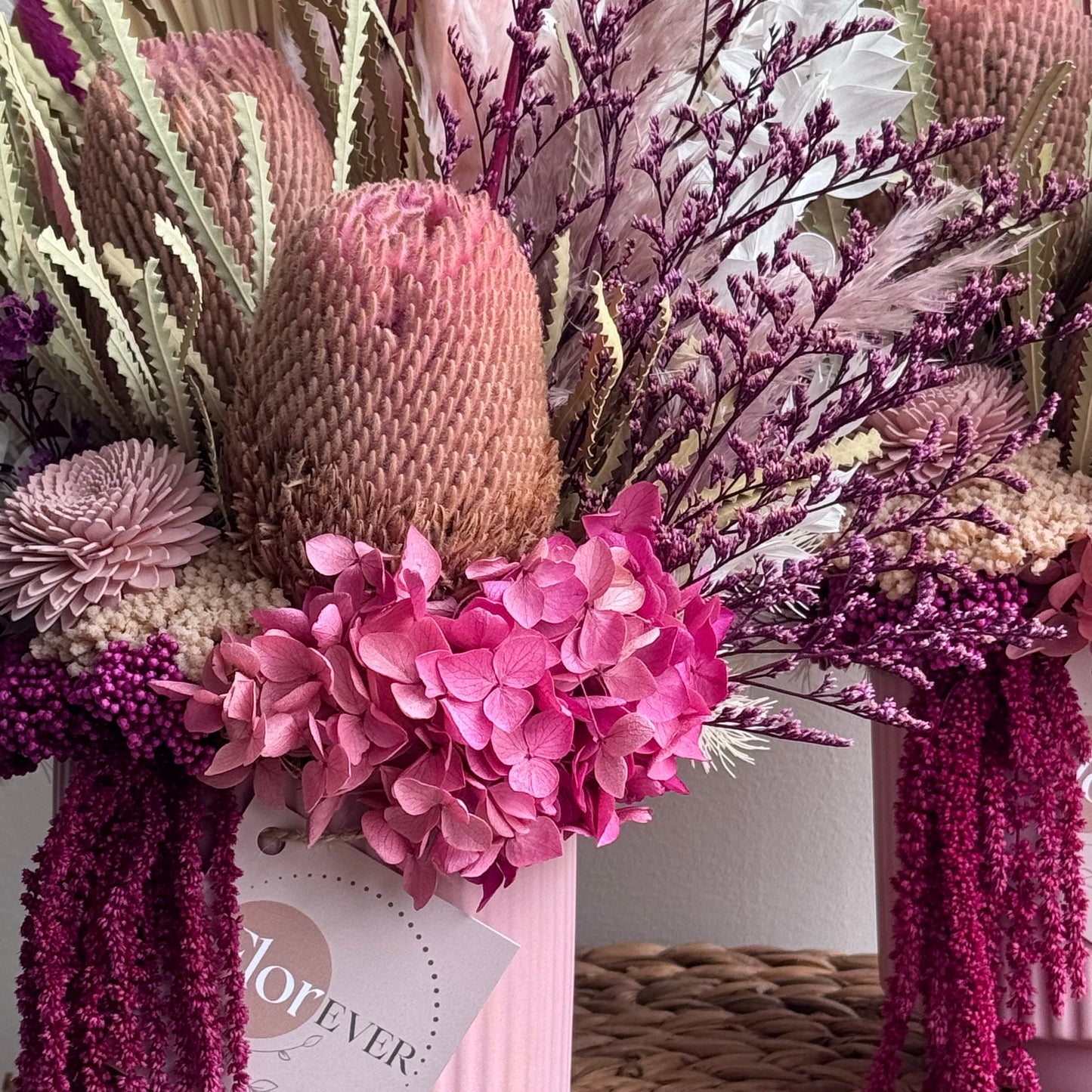 'Raspberry' flower arrangement
