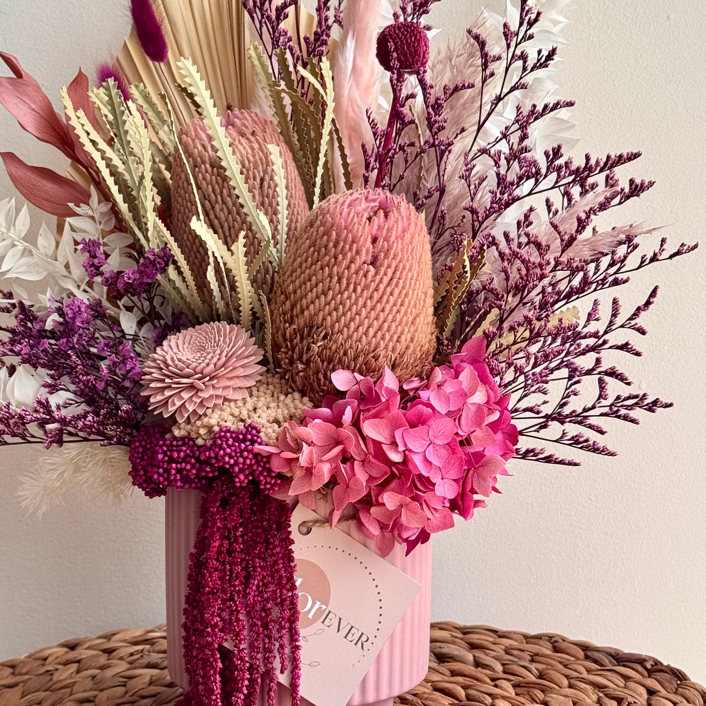 'Raspberry' flower arrangement